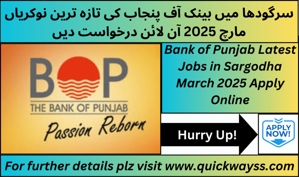 Bank of Punjab (BOP) Jobs 2025 – Apply Online for the Latest Job Vacancies