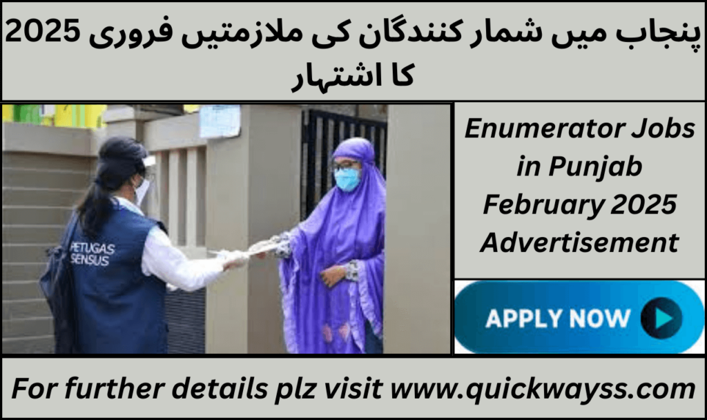 Enumerator Jobs in Punjab February 2025 Advertisement