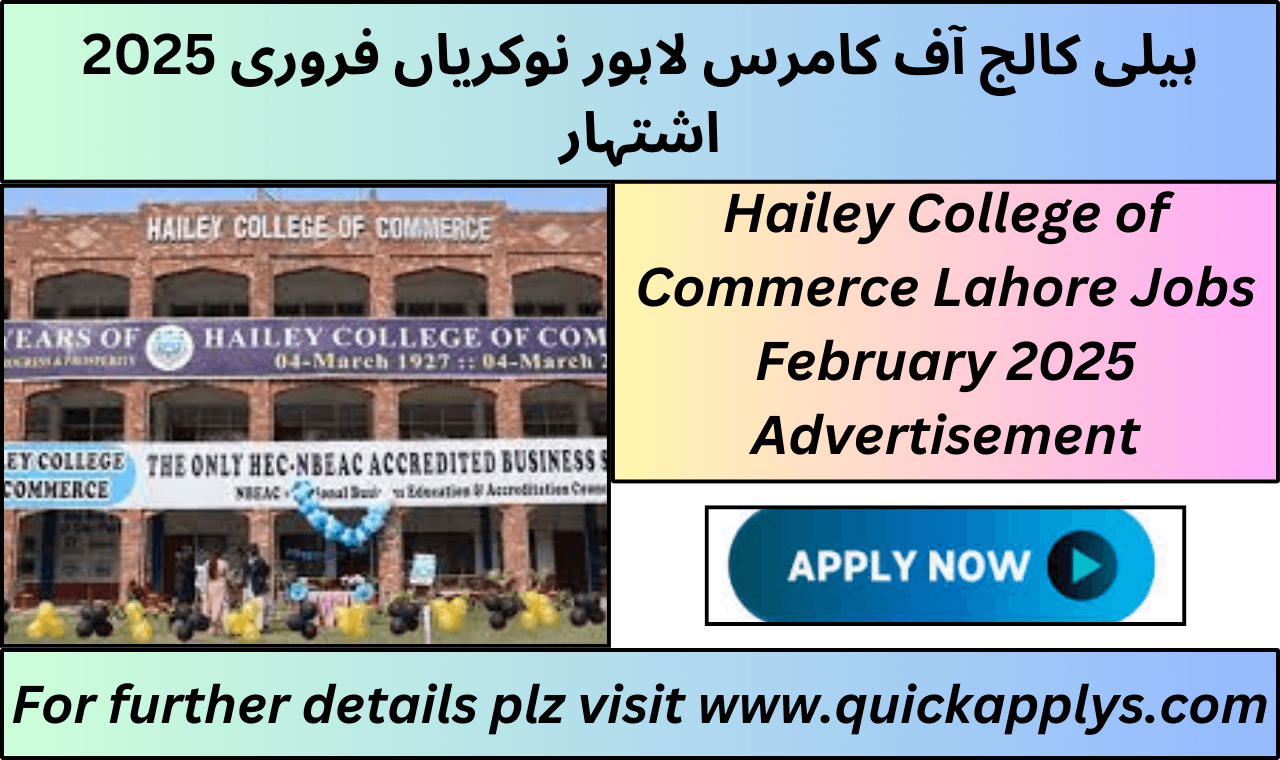 Hailey College of Commerce Lahore Jobs February 2025 Advertisement