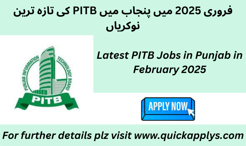 Latest PITB Jobs in Punjab in February 2025
