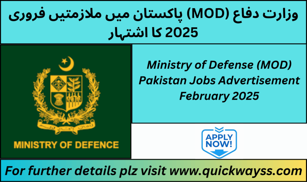 Ministry of Defence (MOD) job openings advertisement.