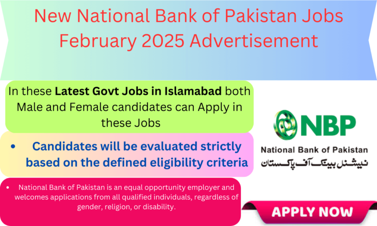 National Bank of Pakistan Jobs February 2025 - Agriculture Finance Officer position and more