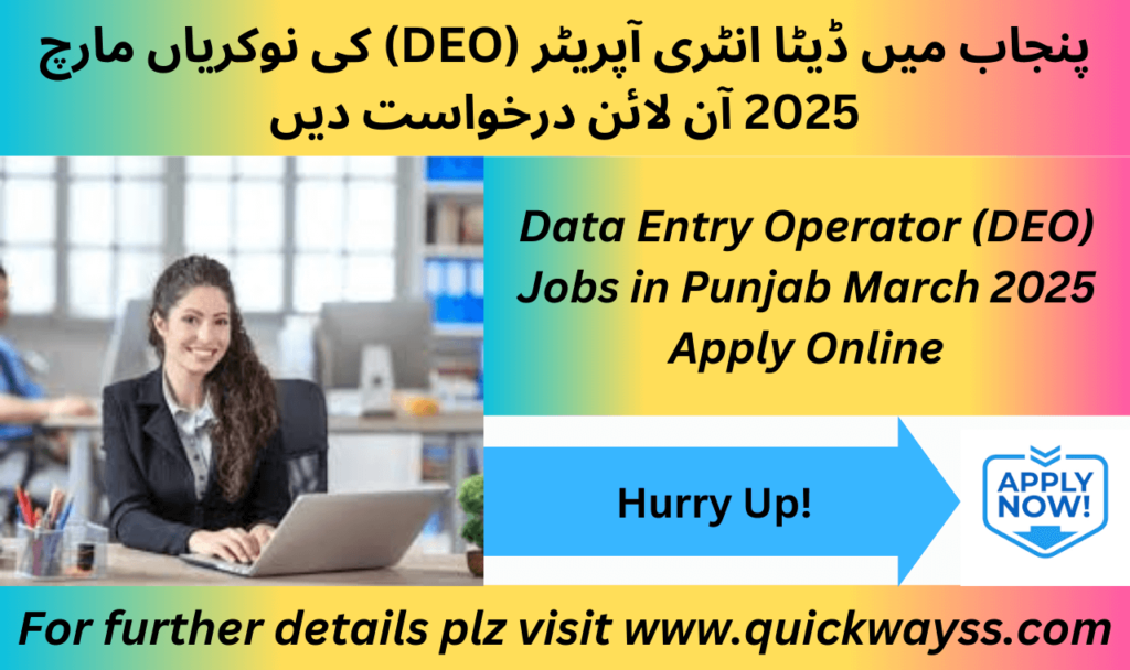 Data Entry Operator Jobs in Punjab March 2025 Hiring