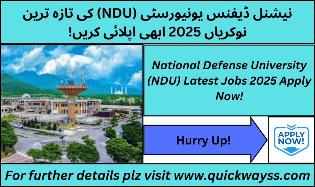 NDU Jobs March 2025
National Defence University job vacancies 2025 advertisement