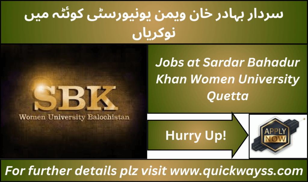 SBKWU Quetta job vacancies March 2025 advertisement